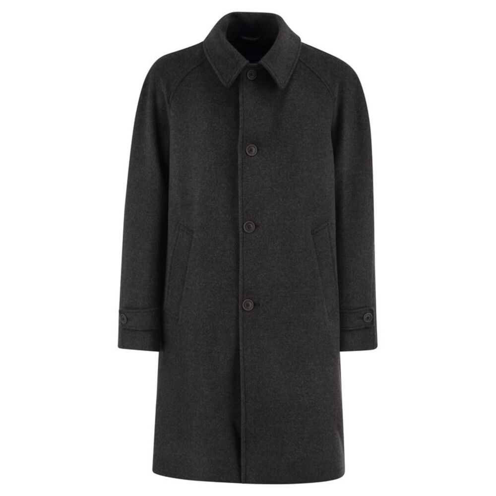 Herno Men Wool-Blend Coat With A Clean, Timeless Design